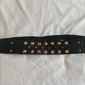 Black Belt with Gold Studs